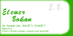 elemer bokan business card